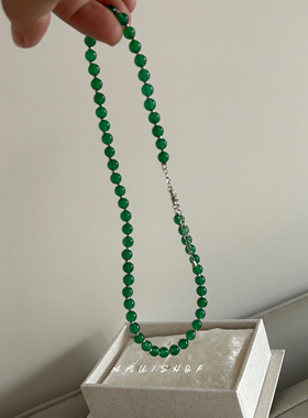 a.mu新中式国风绿色串珠项链