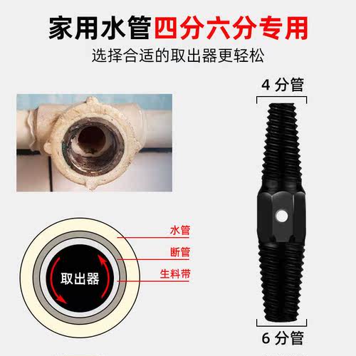 断丝取出器水龙头三角阀万能丝锥反牙反丝水管断管断头螺丝取丝器 - 图3