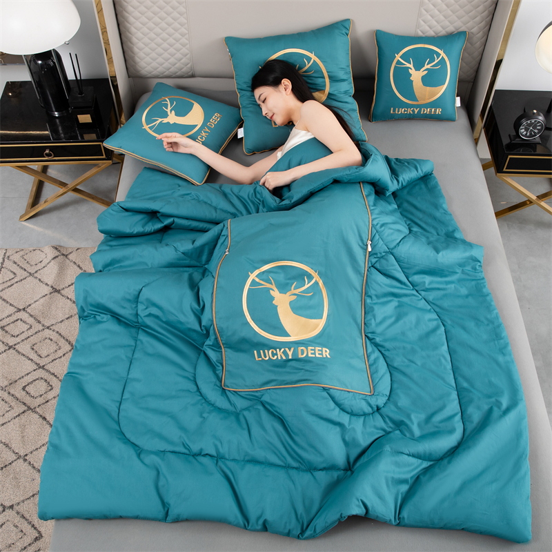 纯棉两用抱枕被子超大号可折叠汽车靠垫沙发办公室午休空调被机洗 - 图1