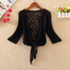 2026 ໃຫມ່ Outerwear ຂະຫນາດນ້ອຍແມ່ຍິງ Summer Cardigan Waistcoat ບາງ Jacket Lace Versatile ສັ້ນ shawl ການປົກປ້ອງແດດເທິງ