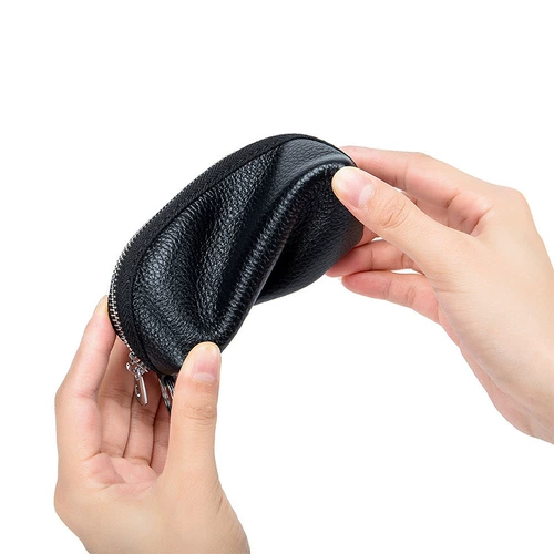 Ключница, вместительная и большая сумка через плечо, универсальная цепочка с молнией, кошелек, маленькая небольшая сумка, из натуральной кожи