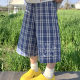 ໂສ້ງຕັດຫຍິບ plaid ກົງກັນຂ້າມແບບງ່າຍດາຍຂອງອາເມລິກາ
