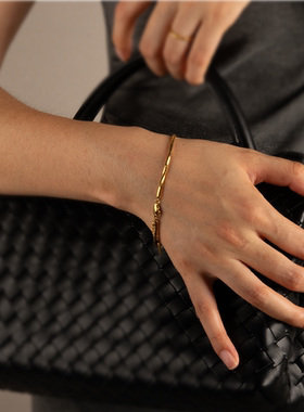 不锈钢皮质手镯 时尚简约蛇骨手链时尚简约气质钛钢手环男女饰品