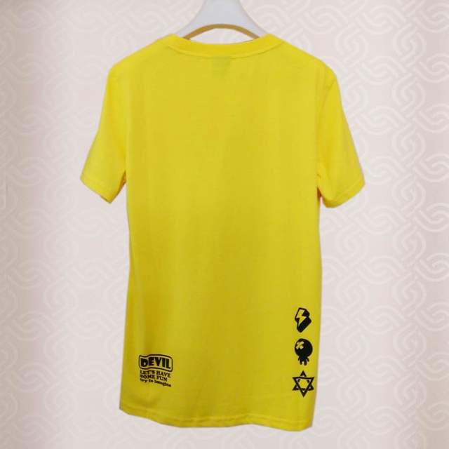 Trend indicator BEN&BABU cartoon print light yellow/grey lightning, star pattern T-shirt for men and women