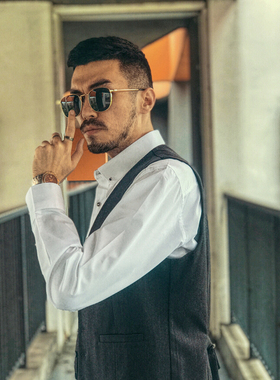 太阳镜复古情侣偏光港风男方形