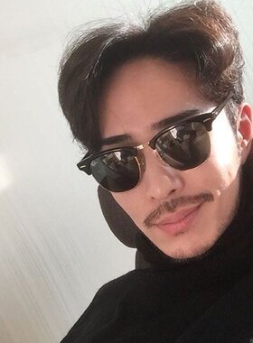 新款半框潮人个性风炫彩太阳镜