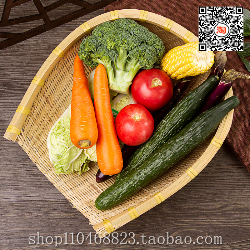 竹编托盘簸箕撮箕开口箕筲箕洗菜筐竹篮厨房沥水米筛子农家用装饰,淘宝优惠券,粉丝福利购,淘宝优惠卷