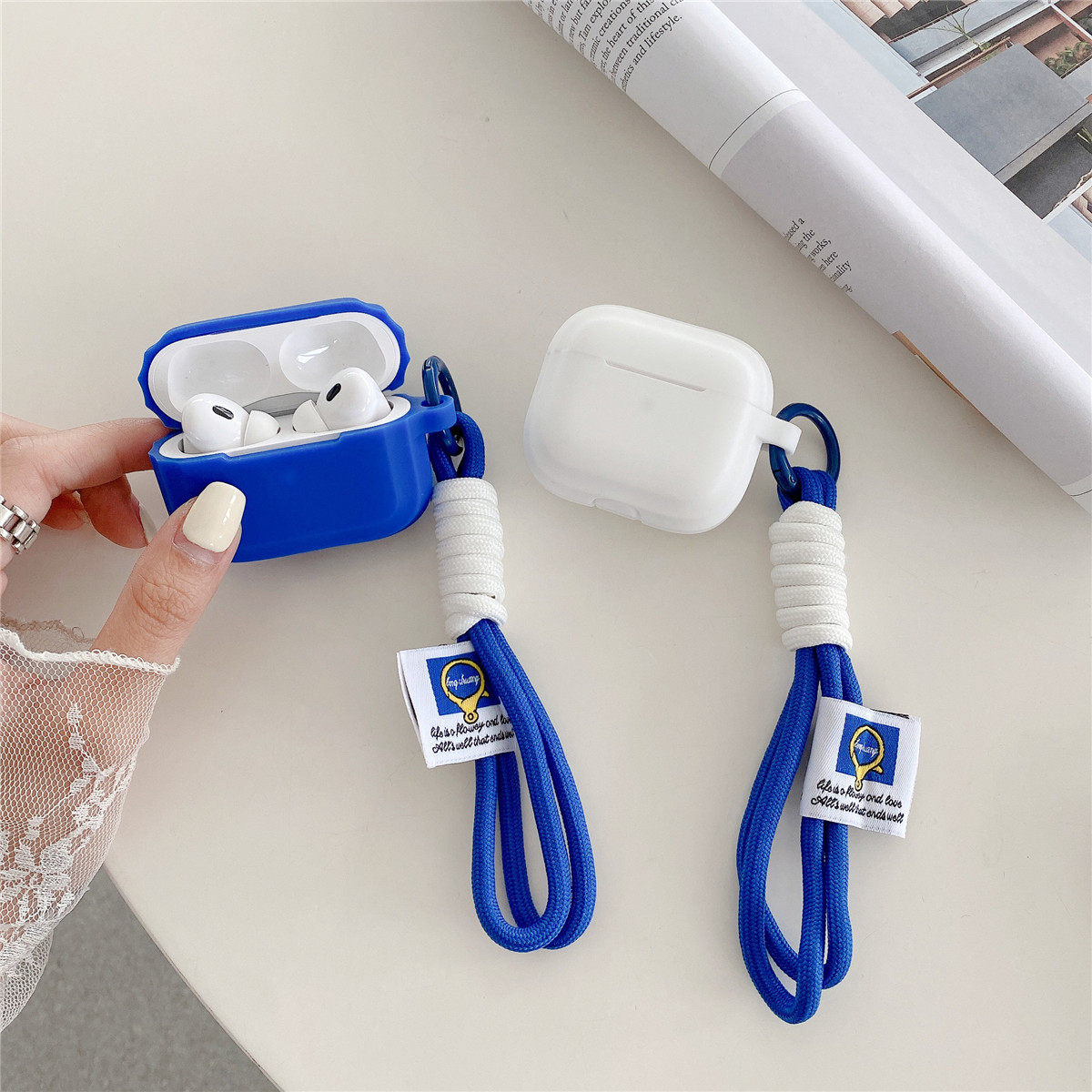 苹果AirPods 4代简约手绳硅胶壳适用苹果AirPods Pro2蓝牙耳机保护套苹果1/2代耳机壳AirPods 3代耳机壳ins,淘宝优惠券,粉丝福利购,淘宝优惠卷