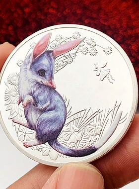 生肖镀银兔年硬币金币币贺岁