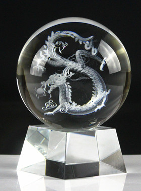 内雕可定制logo图案水晶球