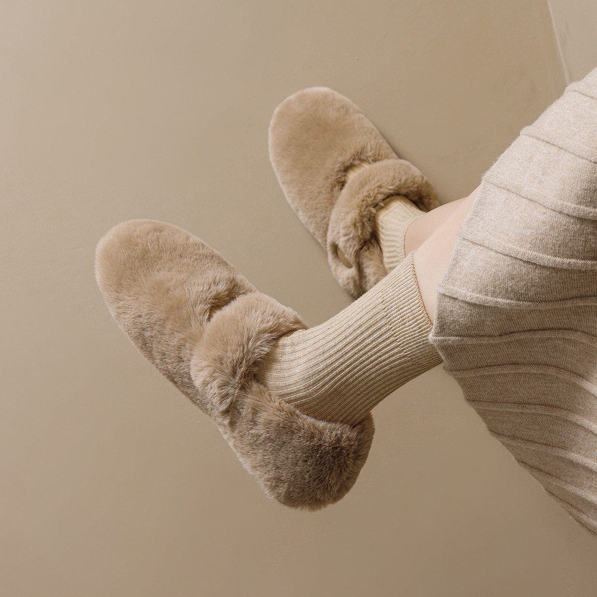 毛绒玛丽珍鞋女一字带保暖毛毛鞋平底玛丽珍加绒棉鞋保暖单鞋女,淘宝优惠券,粉丝福利购,淘宝优惠卷