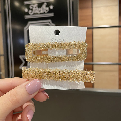 带钻水钻前额刘海一字侧边夹碎发夹子头饰头发卡子女鸭嘴bb后脑勺 - 图2