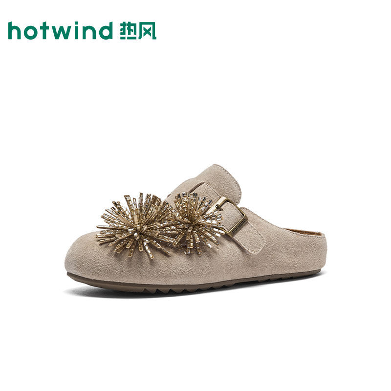 热风勃肯鞋半拖一脚蹬鞋子