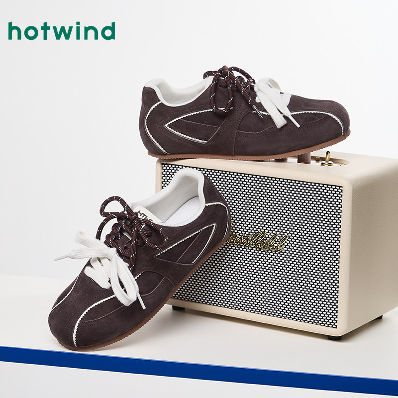 热风复古德训鞋女鞋2026年春季新款增高显瘦休闲鞋户外运动慢跑鞋,淘宝优惠券,粉丝福利购,淘宝优惠卷