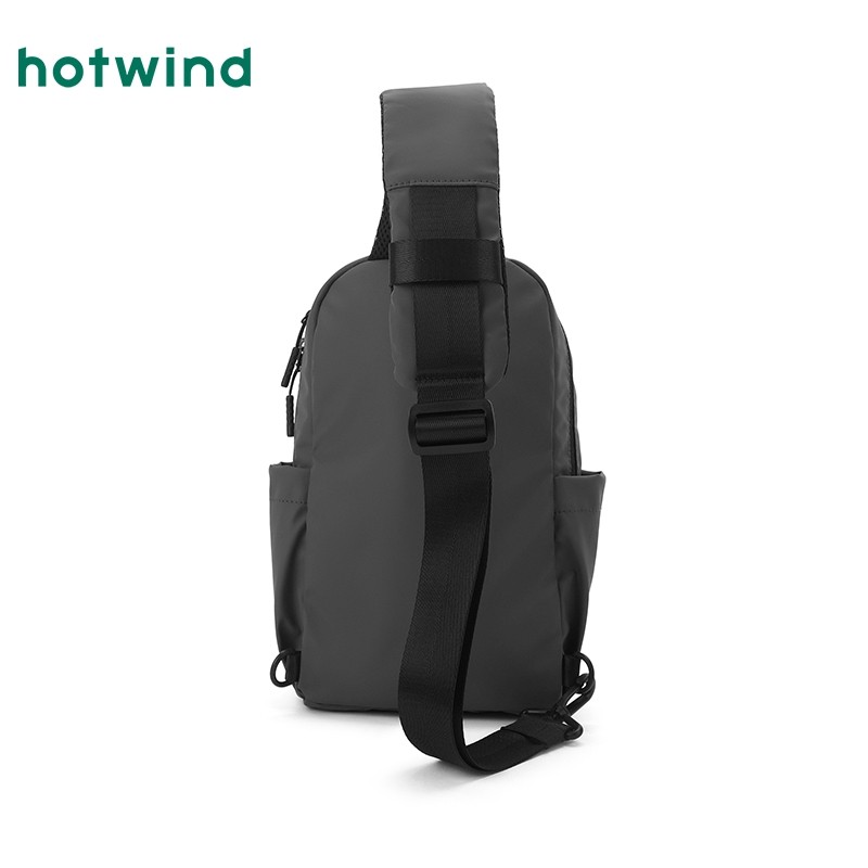热风2025年春季新款男士商务斜拉胸包光面时尚大容量户外运动腰包,淘宝优惠券,粉丝福利购,淘宝优惠卷