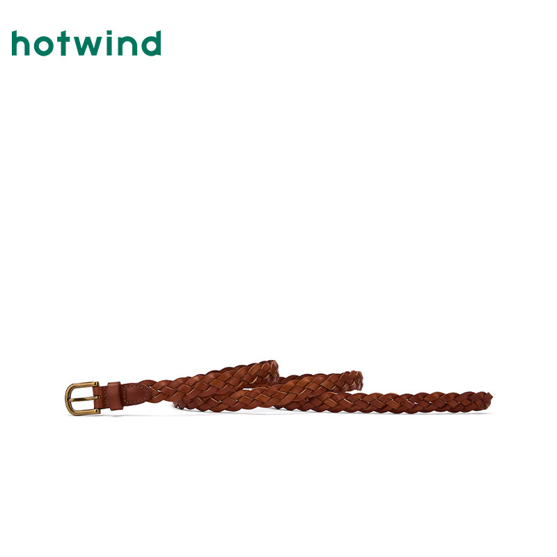 热风女士腰带2025年秋季新款时尚编织针扣皮带时尚服饰腰带配饰