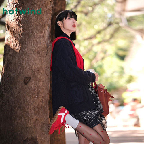 热风运动风德训鞋女2026年春季新款薄底休闲鞋百搭双色鞋带女鞋子 - 图1