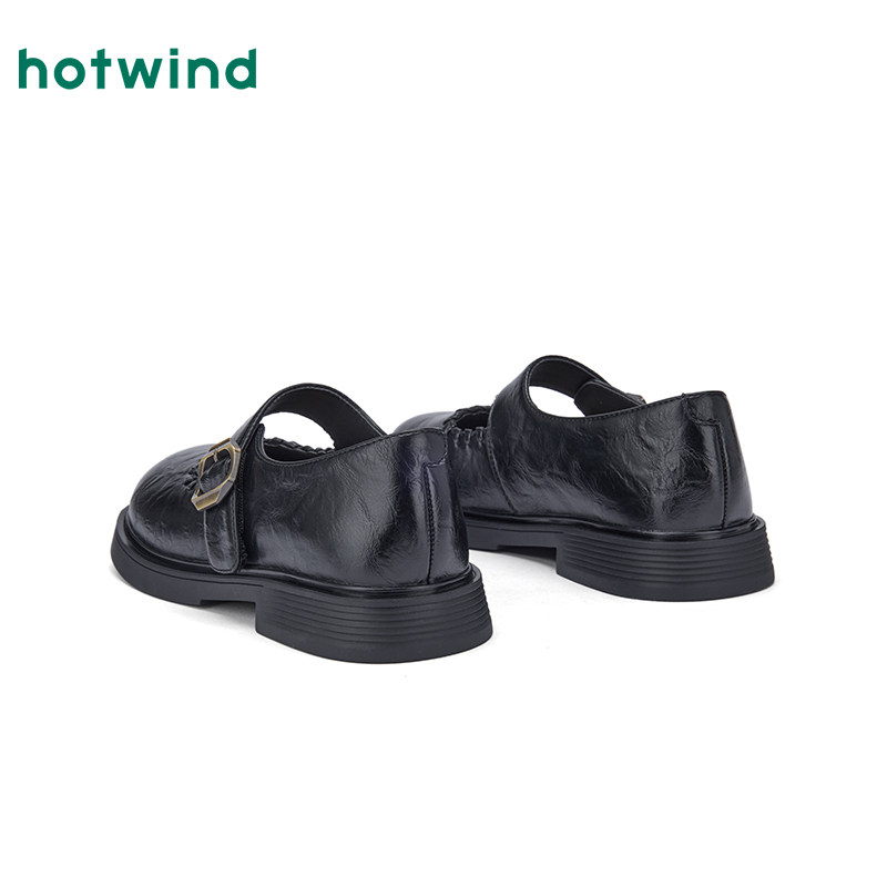 热风粗跟玛丽珍鞋女鞋2026年春季新款黑色百搭小皮鞋配裙子单鞋,淘宝优惠券,粉丝福利购,淘宝优惠卷