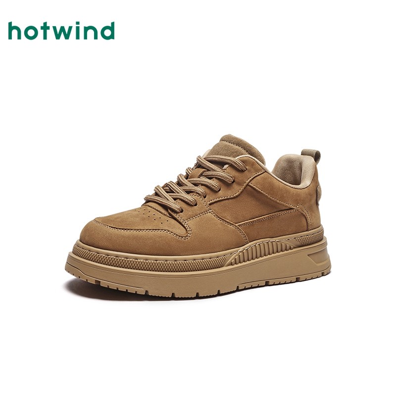 热风男鞋冬季新款男款休闲鞋工装风棕色厚底百搭休闲板鞋子,淘宝优惠券,粉丝福利购,淘宝优惠卷