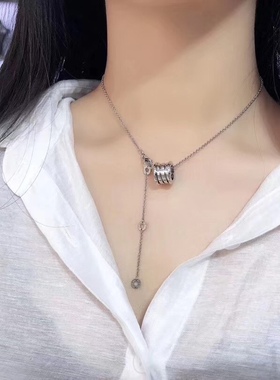 小蛮腰项链男女情侣同款弹簧吊坠钛钢不掉色锁骨链经典爆款送女友