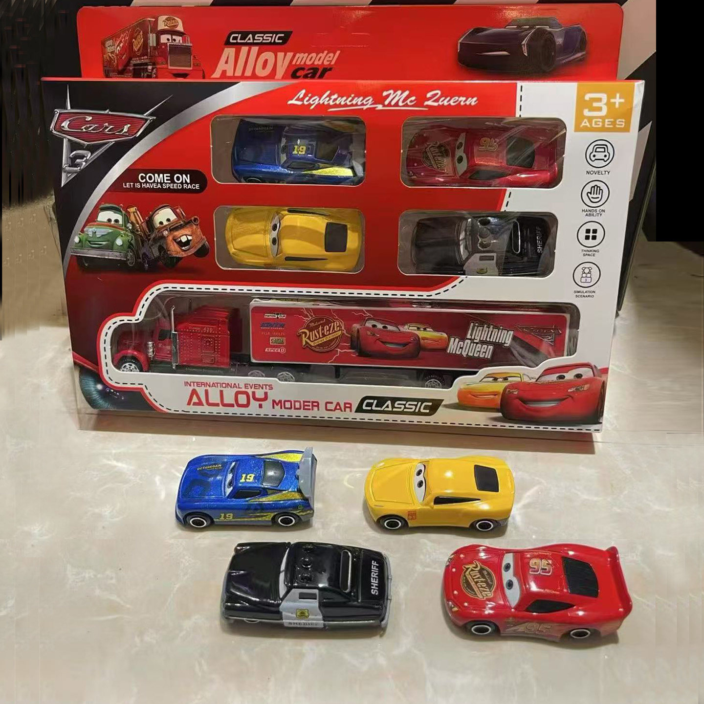 卡通合金小车套装汽车总动员麦昆板牙警长模型赛车玩具儿童礼物,淘宝优惠券,粉丝福利购,淘宝优惠卷