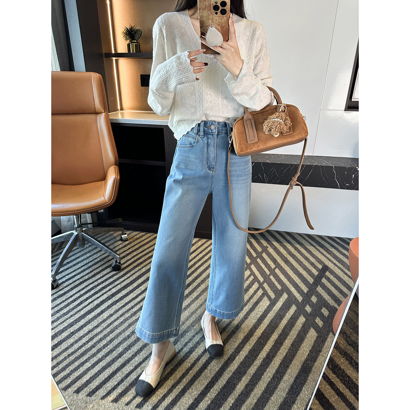 小个子天菜！~九分直筒牛仔裤女2026春季新款高腰宽松阔腿奶奶裤,淘宝优惠券,粉丝福利购,淘宝优惠卷