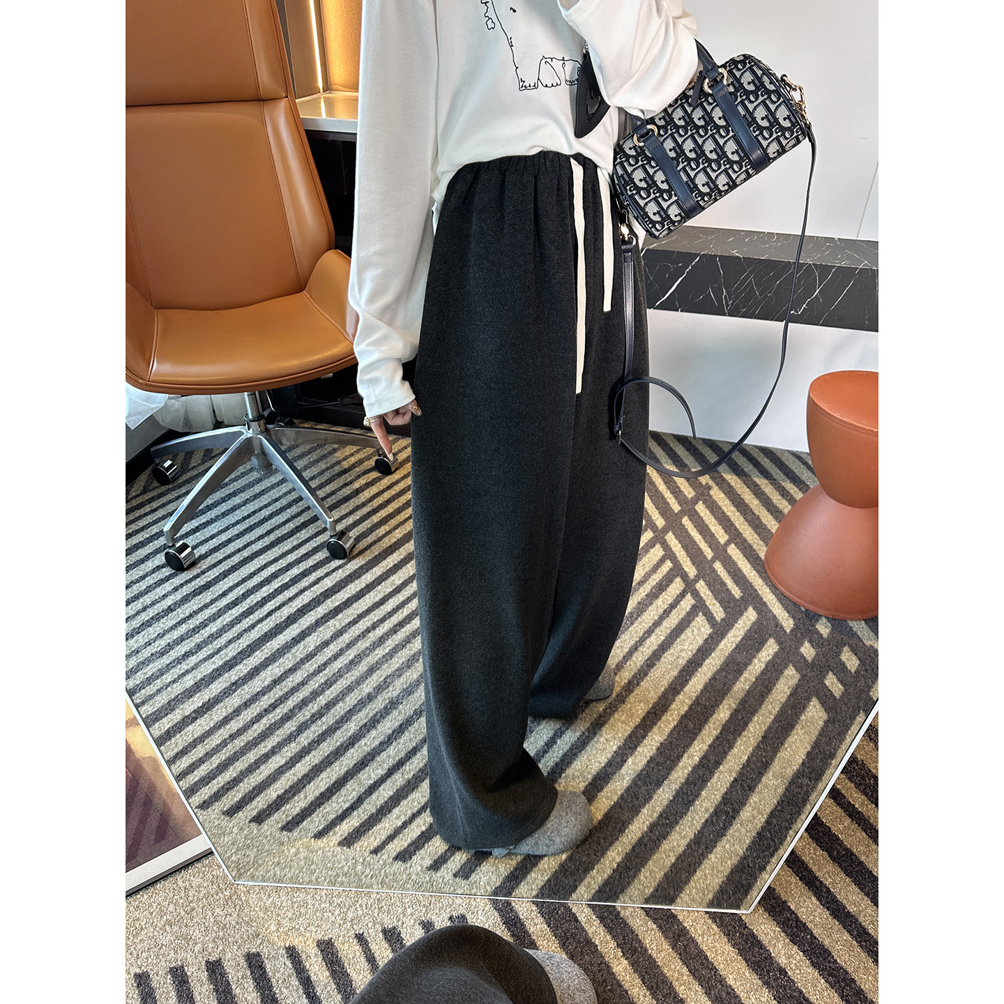 超柔baby绒！~软糯垂感阔腿休闲裤子女秋冬加绒百搭宽松直筒长裤,淘宝优惠券,粉丝福利购,淘宝优惠卷