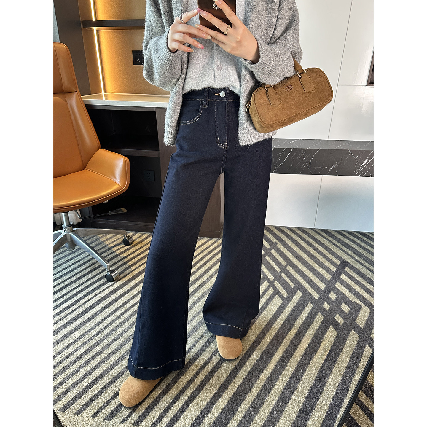 腿精密码！~加厚一体绒喇叭牛仔裤宽松高腰显瘦长裤子女冬季新款,淘宝优惠券,粉丝福利购,淘宝优惠卷