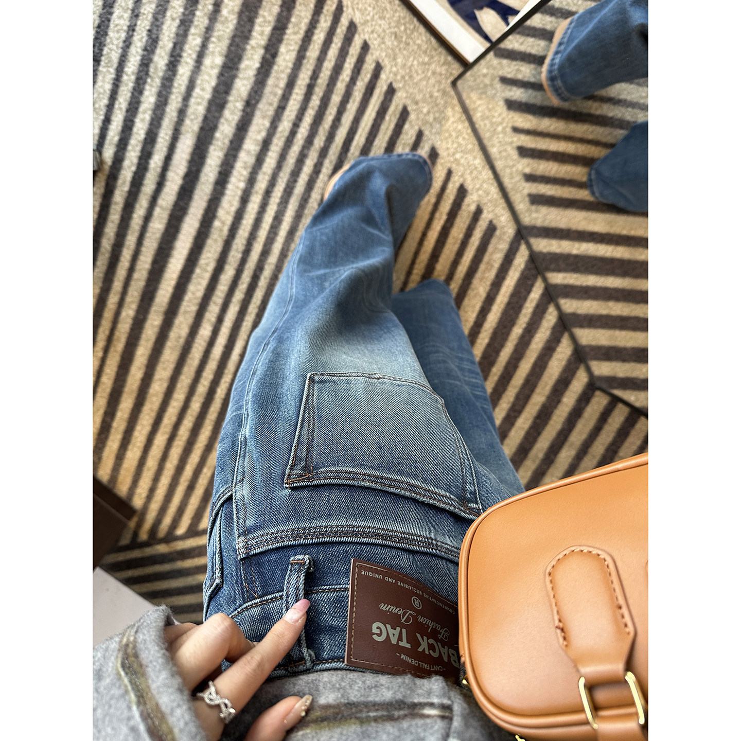 松弛感神裤！~加厚加绒阔腿牛仔裤女秋冬复古水洗磨白宽松长裤子,淘宝优惠券,粉丝福利购,淘宝优惠卷