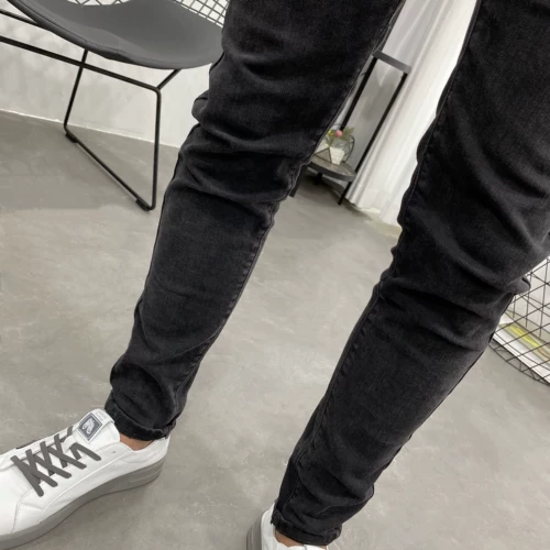 Модные классические эластичные джинсы, облегающий крой
