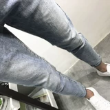 Ходьба показывает ту же светлую белую синюю маленькую ногу девять джинсов, прилив мужской весна и лето, New Han Xiu Society Guy Youth Ins, Youth