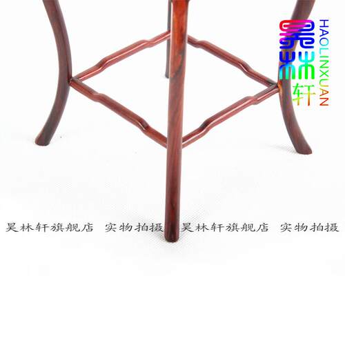 昊林轩 红酸枝老红木家居摆件 木雕    明式简约仿古实木小花架 - 图2