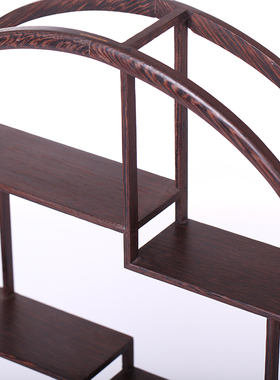 昊林轩 鸡翅木大号海棠形多宝架 博古架 古董架 茶具架 装饰品