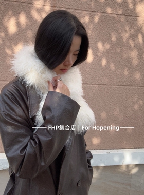 冬季时髦保暖加厚仿滩羊毛长围巾