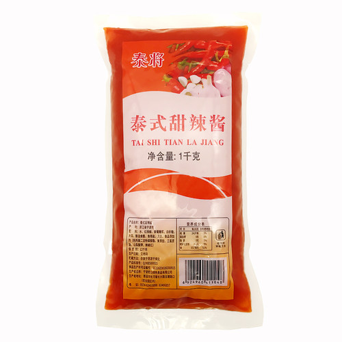 泰将泰式甜辣酱1KG*12袋手抓饼汉堡鸡块蘸酱薯条寿司 整件包邮 - 图3