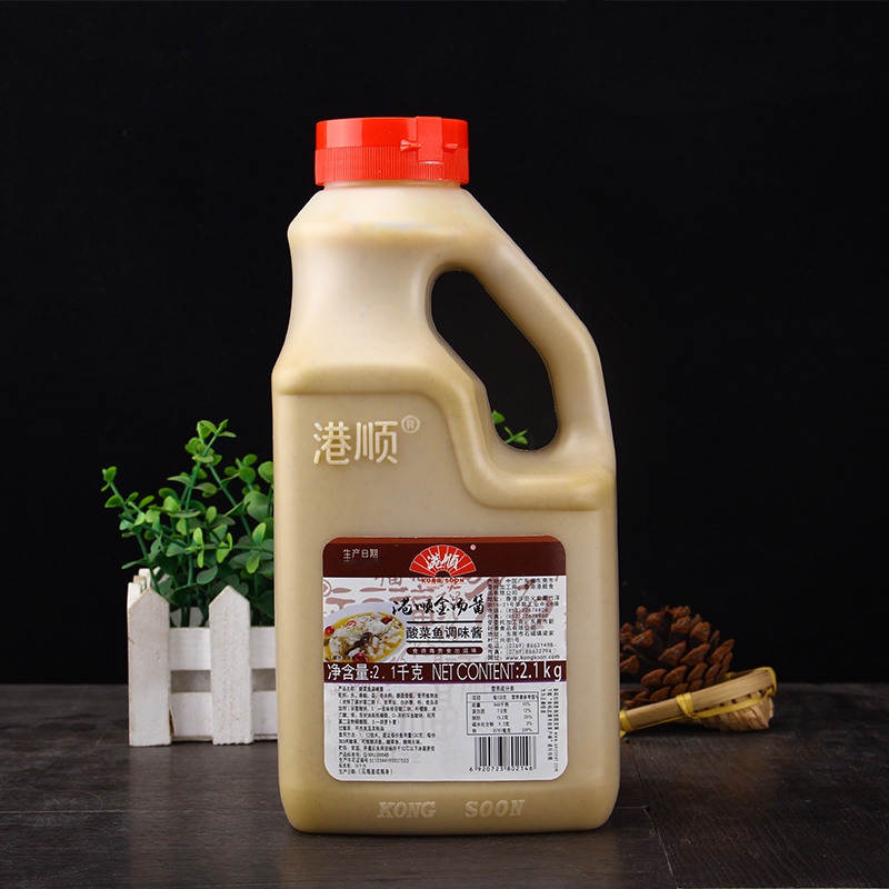 港顺金汤酱2.1KG 酸菜鱼酱酸辣味肥牛酸菜鱼汤火锅底料调味酱 - 图0