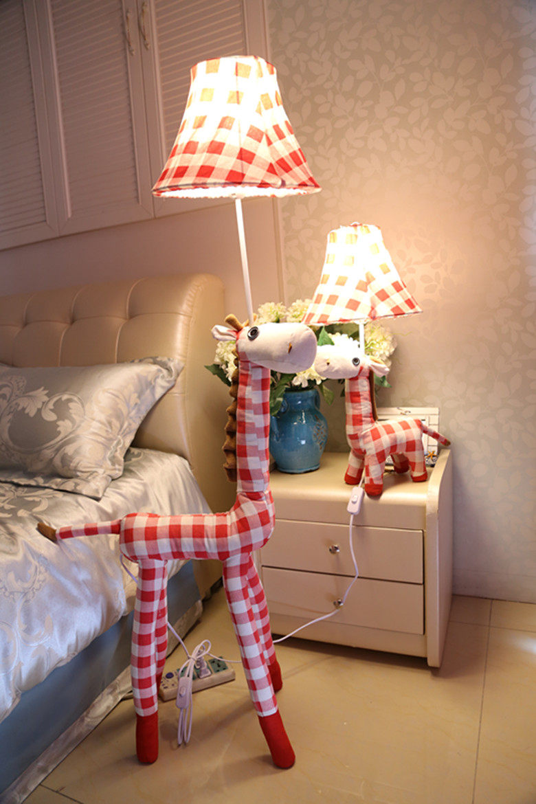 卡通简约可爱创意布艺落地灯卧室床头立式灯客厅儿童房可调光_虎窝淘