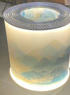 现代简约新中式半透发光吊顶飘带