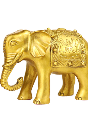 纯铜大象一对柜台摆件