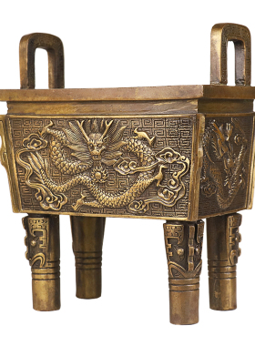 工艺四足鼎财神供奉香炉家居装饰