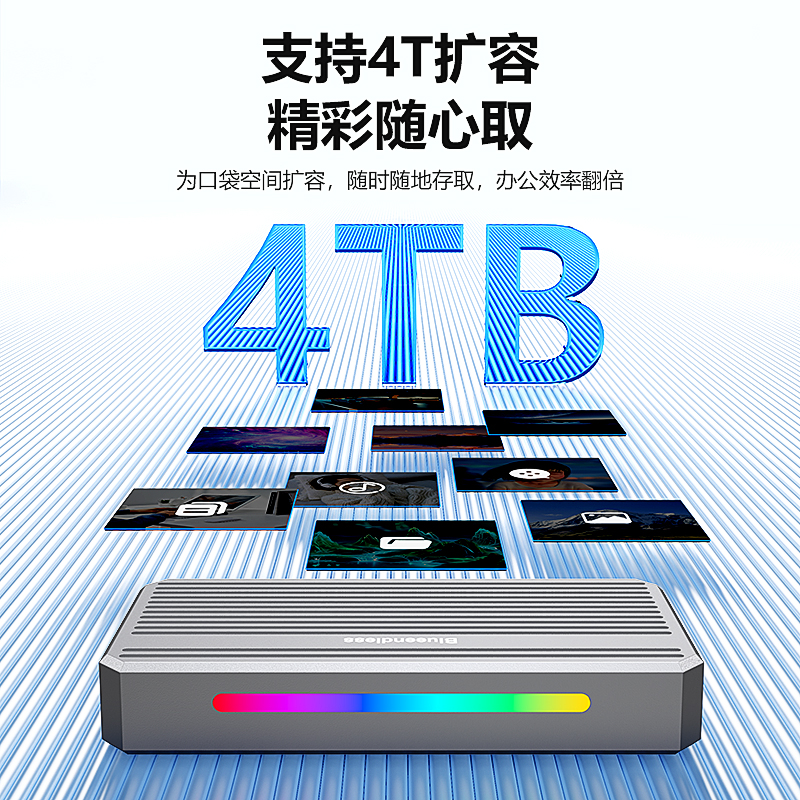 蓝硕USB4硬盘盒适用nvme协议固态m.2硬盘兼容雷电4/3asm2464主控 - 图2