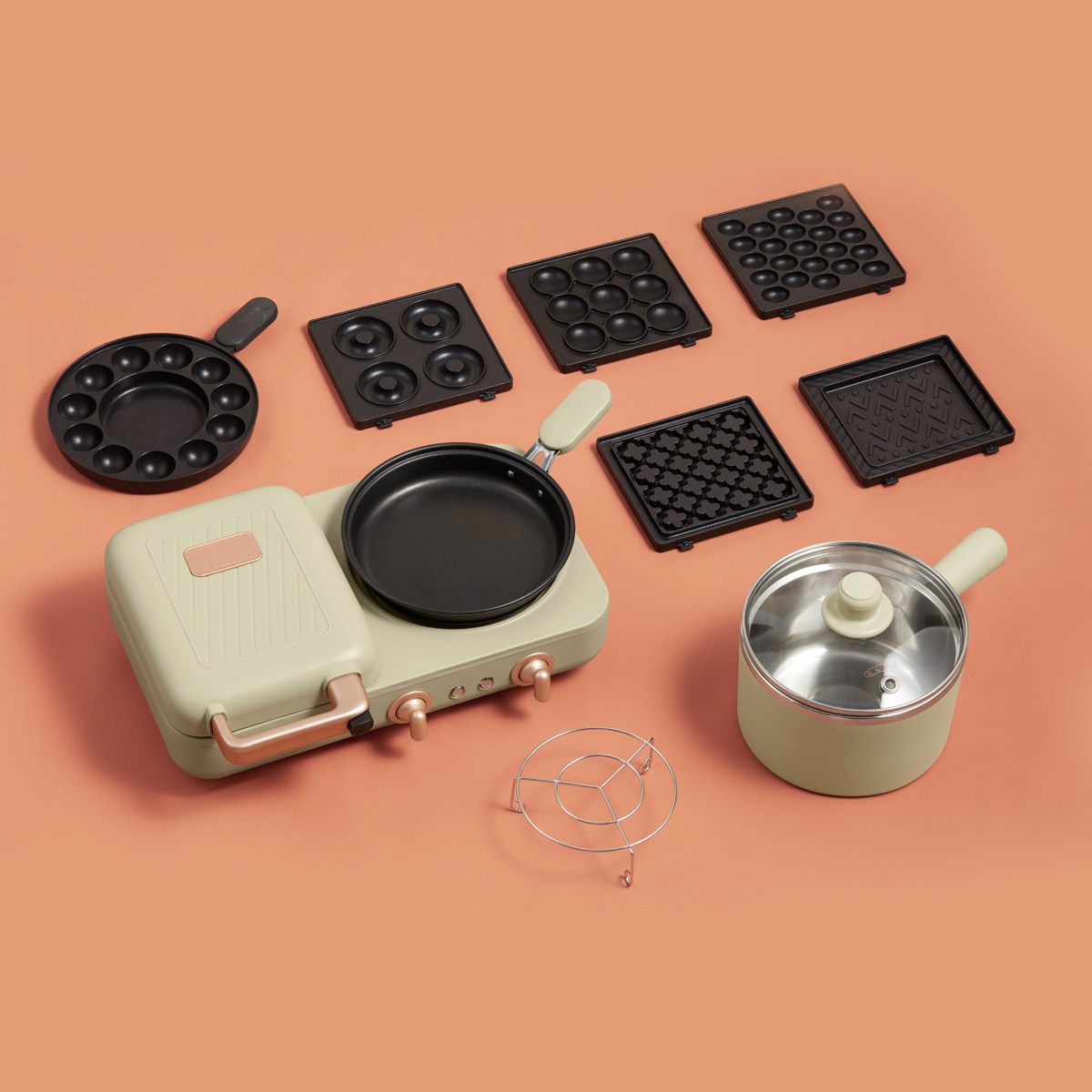 小熊三明治家用小型多功能早餐机 小熊生活电器三明治机