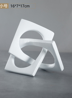 手工艺品软装黑白几何现代极简创意摆件样板间售楼处桌面软装饰品