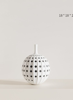 黑白色波点简约高级感酒柜摆件客厅小众艺术品摆设现代桌面装饰品