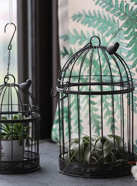 日式阳台小鸟装饰鸟笼家居花园