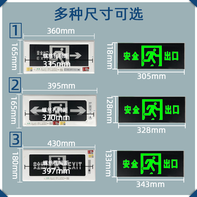 标志灯亚克力维修导光板安全出口胶片防护罩嵌入式疏散指示底盒