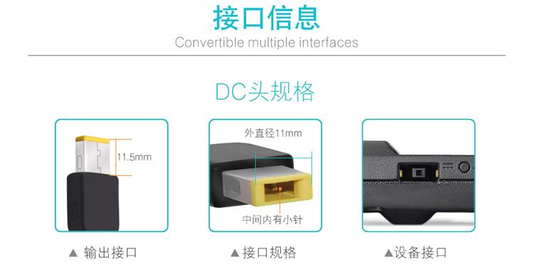 原装电脑笔记本电源适配器20V3.25A方口X240 G500快速充电线-图3