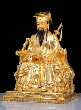 纯阳真人吕洞宾神像铜像全铜贴金