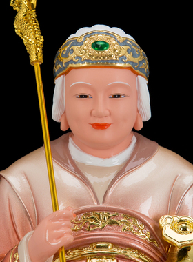 树脂彩绘家用土地公土地婆神像