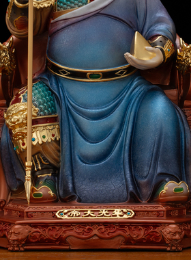 五显华光大帝神像黄铜供奉摆件